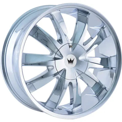 ~(43 lbs. 24X24X11)~ MAZZI EDGE CHROME 22X8.5 5-110/5-115 35MM 72.56MM