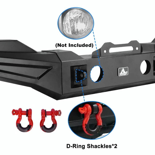 0718 JEEP WRANGLER JK(NONSPT) FRT BUMPER W/WINCH PLATE/FOG LIGHT HOUSING;BLK P