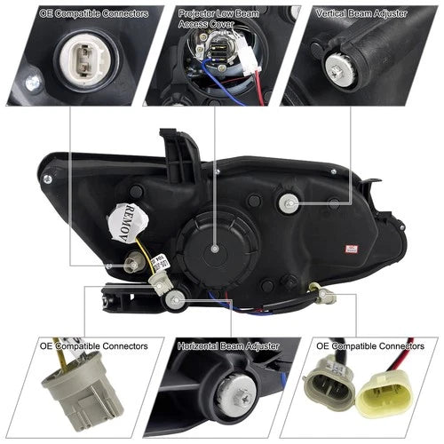 PROJECTOR HEADLIGHTS WITH LED LIGHT