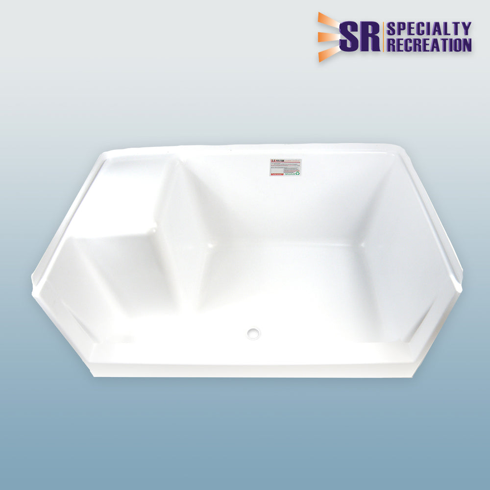 SHOWER PAN 30 X 48 FRONT CENTER DRAIN LH SEAT WHITE