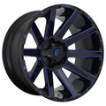 ~(49 lbs. 23X23X13)~ CONTRA 20x10 8x170.00 GLOSS BLACK BLUE TINTED CLEAR (-18 mm)