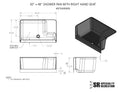SHOWER PAN 30 X 48 FRONT CENTER DRAIN RH SEAT WHITE
