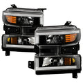 1922 SILVERADO 1500 HALOGEN W/LED DRL HEADLIGHT OE BLACK