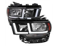 2500 3500 HEADLIGHT WITH DRL LIGHT BAR MATTE BLACK HOUSING AND CLEAR LENS