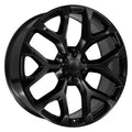 26 IN REPLICA WHEEL CV98B FITS CHEVY SILVERADO RIM 26X10 SATIN BLACK WHEEL