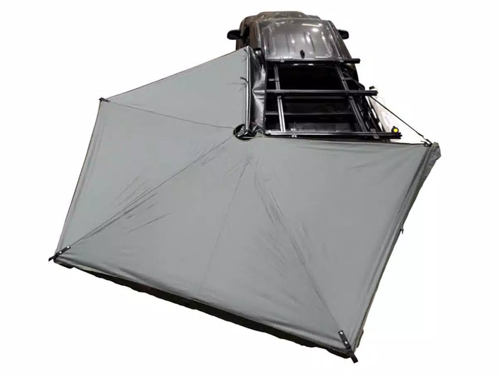 Overland Vehicle Systems HD Nomadic 270 LTE - Awning Driver Side Grey Body Green Trim W Black Travel Cover