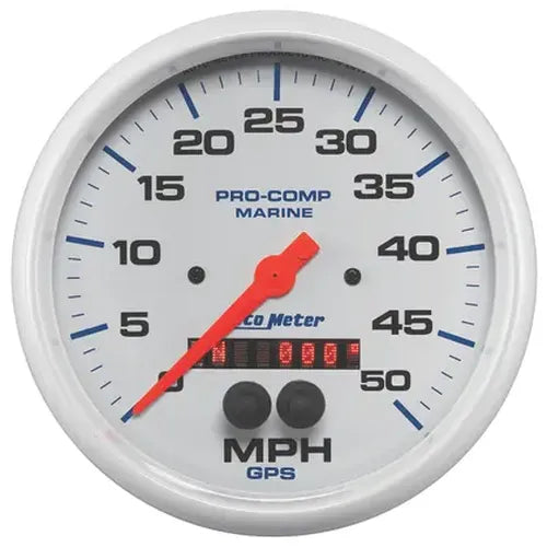 GAUGE SPEEDOMETER 5IN 50MPH GPS MARINE WHITE