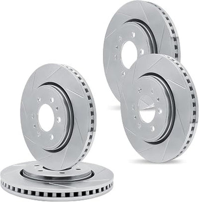R1 Concepts Brake Rotor- Slotted - Silver Fits Nissan Frontier