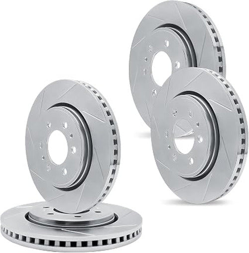 R1 Concepts Brake Rotor- Slotted - Silver Fits Nissan Frontier