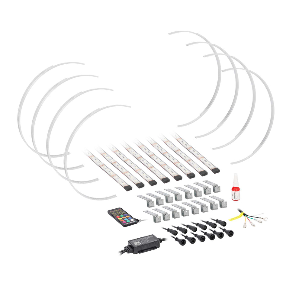 EXPANDABLE WHEEL RINGS 1518IN WITH RGBW LEDFTS & CONTROLLER