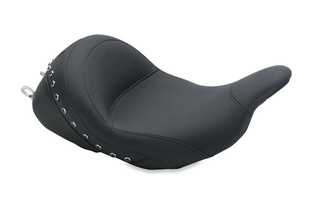 Mustang 08-21 Harley Electra Glide,Rd Glide,Rd King, Str Glide Lowdown Solo Seat w/Studs - Black