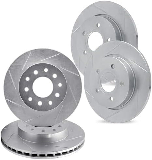 R1 Concepts Brake Rotor- Slotted - Silver Fits Nissan Altima
