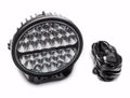 Go Rhino Blackout Series Lights 7 Inch Round LED Spot Light Beam With Daytime Running Light Black Go Rhino