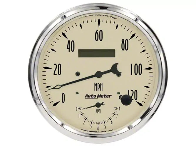 Autometer Antique Beige Tach/Speedo 5in. - 120mph & 8k RPM