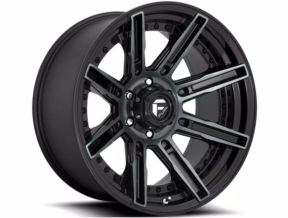 ~(42 lbs. 23X23X13)~ ROGUE 20x10 8x165.10 GLOSS MACHINED DOUBLE DARK TINT (13 mm)