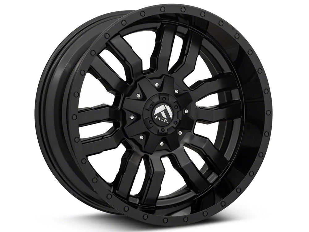 ~(43 lbs. 23X23X13)~ SLEDGE 20x10 5x114.30/5x127.00 MATTE BLACK GLOSS BLACK LIP (-18 mm)