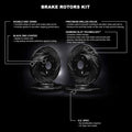 R1 Concepts Brake Rotor- D/S - Black Fits Toyota Supra