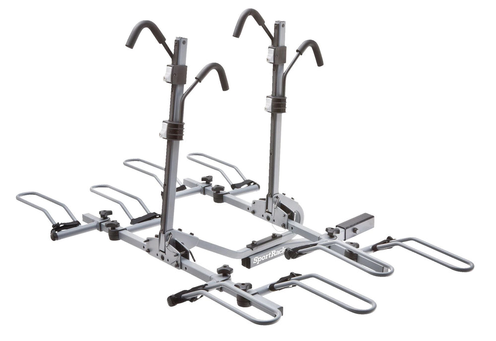 CREST DELUXE 4 LOCK & TILTING PLATFORM HITCH RACK 4 BIKE BLACK