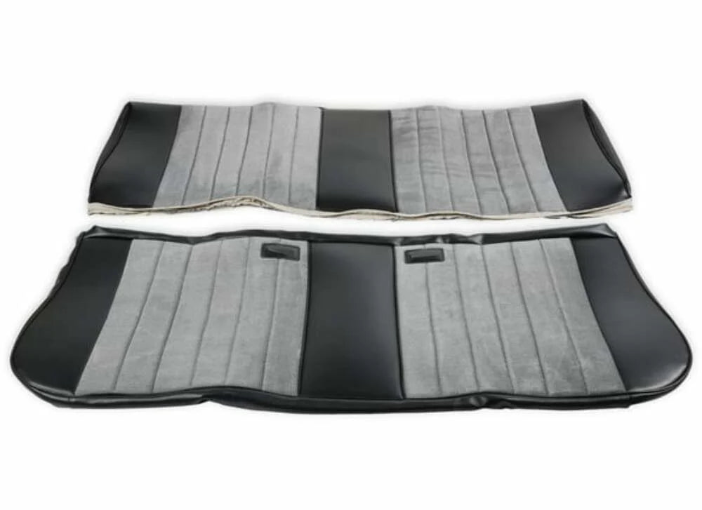 8187 C/K SEAT UPHOLSTERY KIT STANDARD PLEAT CLOTH/VINYL BLACK/SILVER