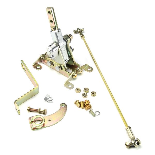 FLOOR MOUNT SHIFTER D C4 TRANS W/CHROME 10IN SGL BEND LEVER & HITECH POLISHED K