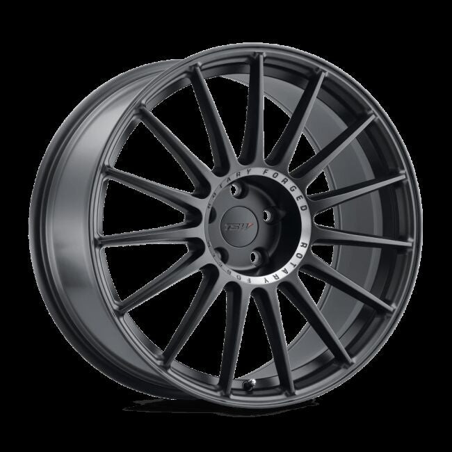 ~(29 lbs. 22X22X12)~ TSW PADDOCK 20x10.0 5/112 ET40 CB66.56 SEMI GLOSS BLACK W/MACHINED TINTED RING