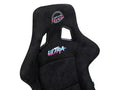 NRG FRP Bucket Seat PRISMA Edition w/ Pearlized Back Black Alcantara Ultra Embroidery - X Large