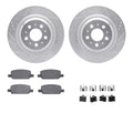 R1 17-24 Tesla 3 Rear Drilled & Slotted Silver Brake Rotor Set w/Optimum OE Pads and Hardware