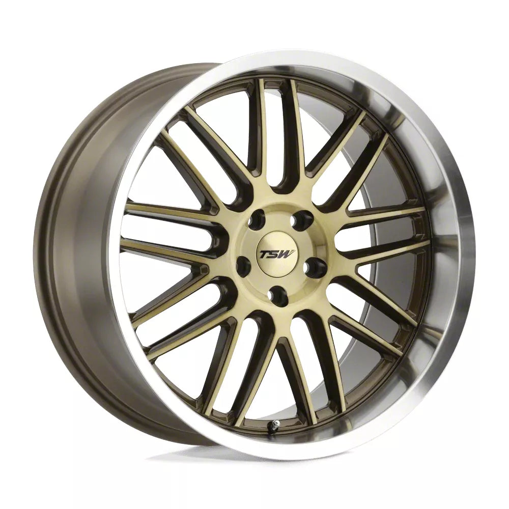 ~(26 lbs. 21X21X11)~ TSW AVALON 19x9.0 5/114.3 ET30 CB76.1 BRONZE W/BRUSHED BRONZE FACE AND MACHINED LI