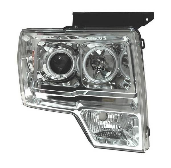 0914(NOT 11)F150 HEADLIGHTS CHROME PROJECTORS DRIVER/PASSENGER