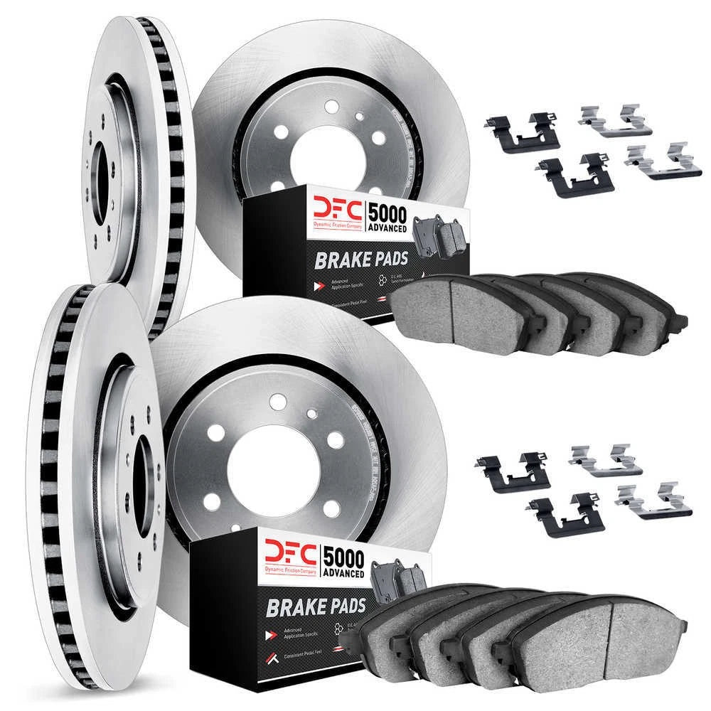 DFC 12-20 Ford F-150 Front & Rear Rotors with 5000 Advanced Brake Pads w/Hardware