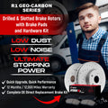 R1 15-17 Genesis G80 Front Drill/Slot Carbon Coated Rotor Set w/Optimum Pads