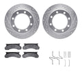 R1 80-94 Ford F-250 Front Drilled & Slotted Silver Brake Rotor Set w/Optimum OE Pads and Hardware
