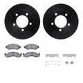 R1 76-85 Ford Bronco Front Drilled & Slotted Black Brake Rotor Set w/Ceramic Pads and Hardware