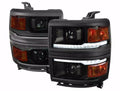 1500 PROJECTOR HEADLIGHTS WITH BLACK TRIM MATTE BLACK HOUSING SMOKED LENS AND AMBER REFLECTOR WITH SEQUENTIAL TURN SIGNAL