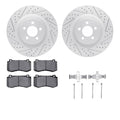 R1 05-23 Chrysler 300 Front Drill/Slot Carbon Coated Rotor Set w/Optimum Pads