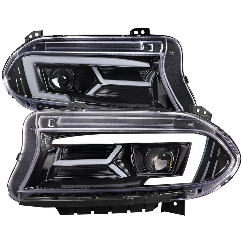 DODGE CHARGER DRL LED HALO PRO HL/FULL GSY BLK HOUSING CLR LENS