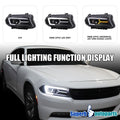 DODGE CHARGER DRL LED HALO PROJ HL/ FULL BLK HOUSING CLR LENS