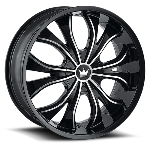 ~(49 lbs. 24X24X12)~ MAZZI HUSTLER CHROME 22X9.5 5-127/5-139.7 18MM 87MM