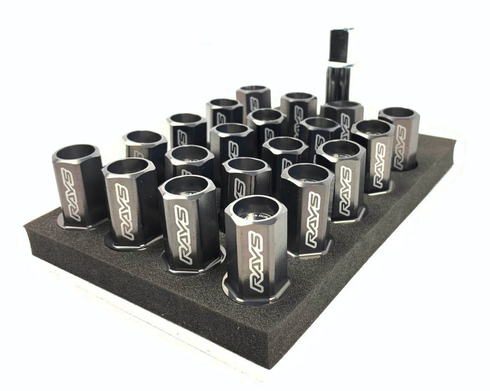 Rays Dura-Nut L42 Straight Type 14x1.50 Lug Nut Set 16 Lug 4 Lock Set - Gun Metallic