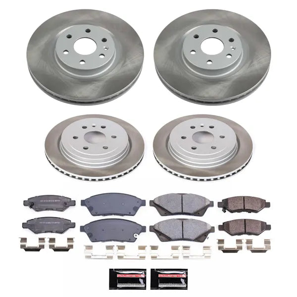 Power Stop 10-16 Cadillac SRX Front and Rear Semi-Coated Rotor Kit