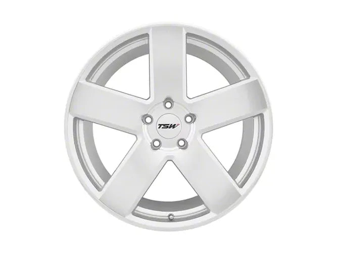 ~(38 lbs. 22X22X12)~ TSW BRISTOL 20x10.0 5/114.3 ET40 CB76.1 SILVER W/MIRROR CUT FACE