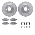 R1 03-11 Ford Crown Victoria Front Drill/Slot Silver Rotors w/Optimum Pads