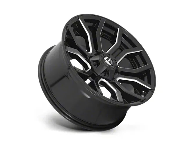 ~(44 lbs. 23X23X13)~ RAGE 20x10 5x127.00/5x139.70 GLOSS BLACK MILLED (13 mm)