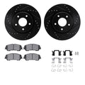 R1 14-23 Nissan Qashqai Front Drill/Slot Black Rotors w/Euro Ceramic Pads