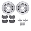 R1 16-24 Cadillac ATS Rear Drilled & Slotted Silver Brake Rotor Set w/Optimum OE Pads and Hardware