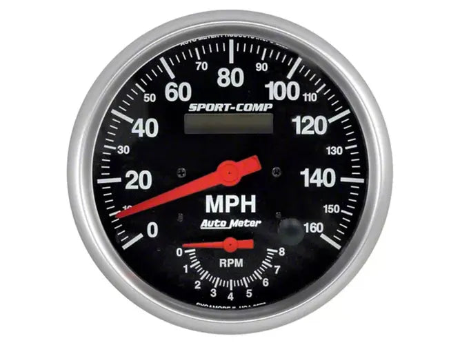 Autometer Tach/Speedo 5in. 160mph/8k RPM Electric Program Sport-Comp Gauge