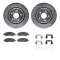 R1 18-25 Honda Odyssey Front Drilled & Slotted Silver Brake Rotor Set w/Ceramic Pads and Hardware