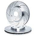 R1 11-19 BMW 535i xDrive Front Drilled & Slotted Silver Brake Rotor Set