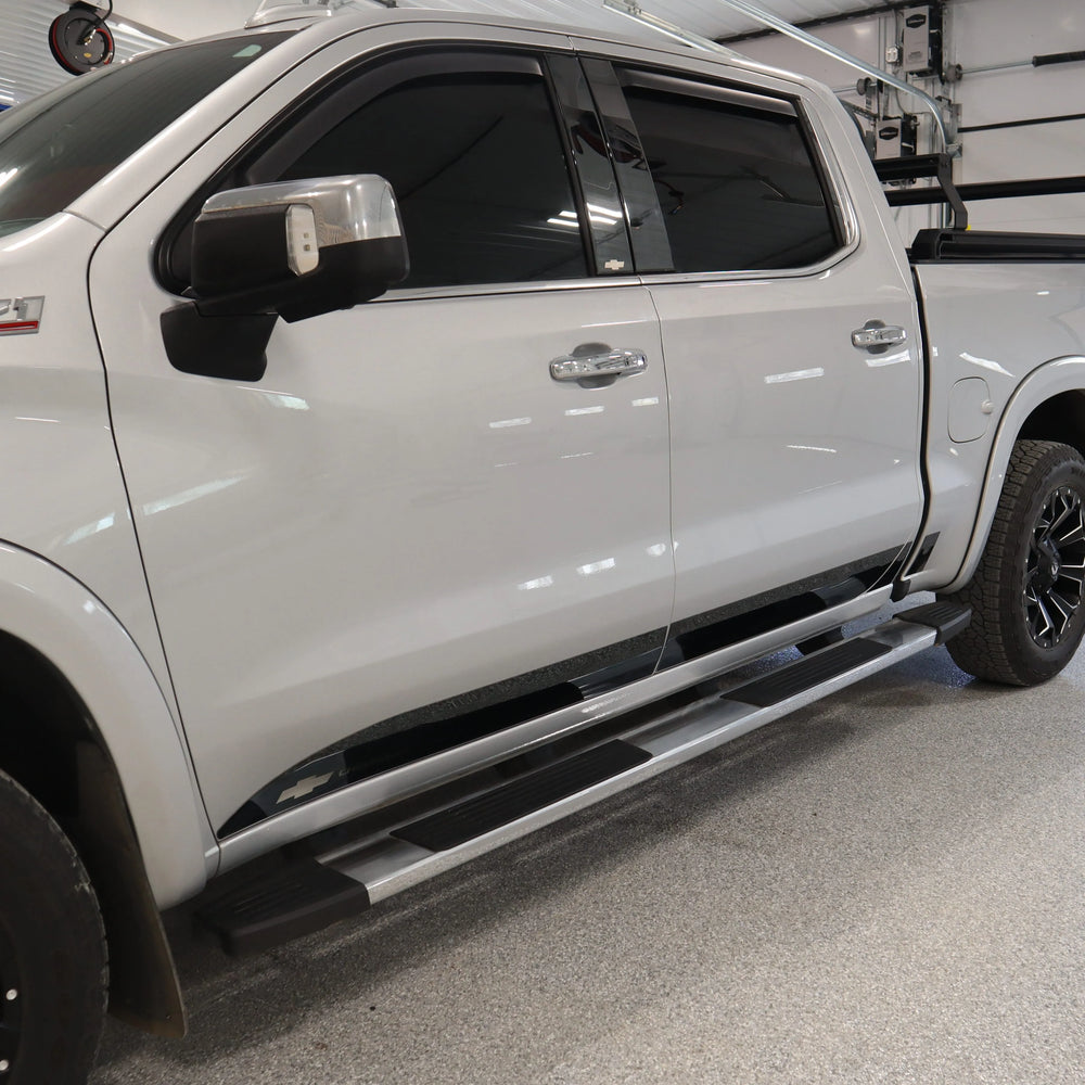 19C SIERRA 8FT REGULAR CAB ROCKER PANELS BLACK PLATINUM