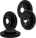 R1 Concepts Brake Rotor- Slotted - Black Fits Acura Vigor
